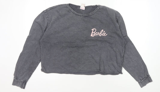 Womens UK Size 12 Barbie Grey Pullover Sweatshirt