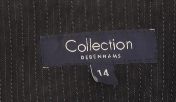 Debenhams Women's Black Pinstripe Blazer Size 14