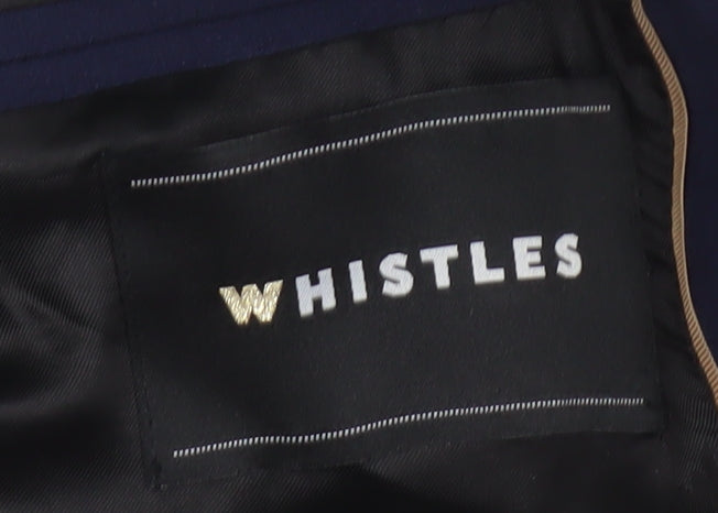 Whistles Women's Blue Wool Blazer Size 10 Classic Fit