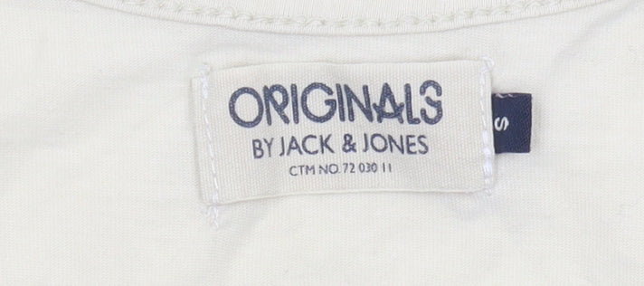 Mens UK Size S JACK & JONES Beige T-Shirt