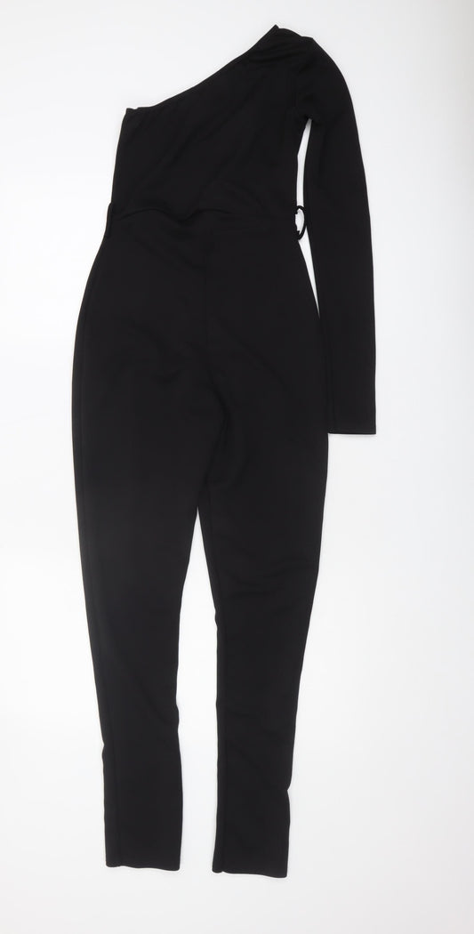 Missguided Women's Black One Shoulder Jumpsuit Size 8
