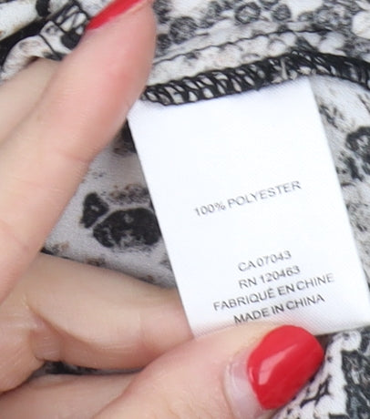 Brand and care label for Alex & Lil Women's Multicoloured Animal Print Top XL