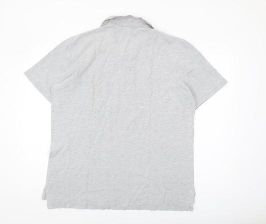 Lands' End Men's Grey Polo Shirt - Size L