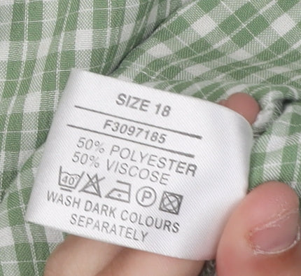 Womens UK Size 18 Joie de Vivre Green Basic Button-Up