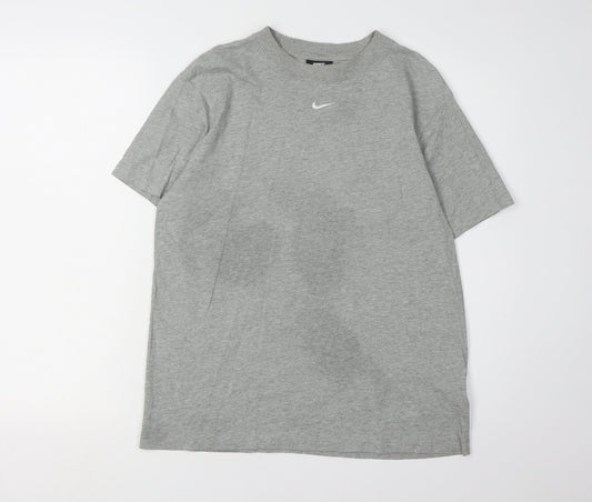 Additional front view of Nike unisex grey xs basic t-shirt