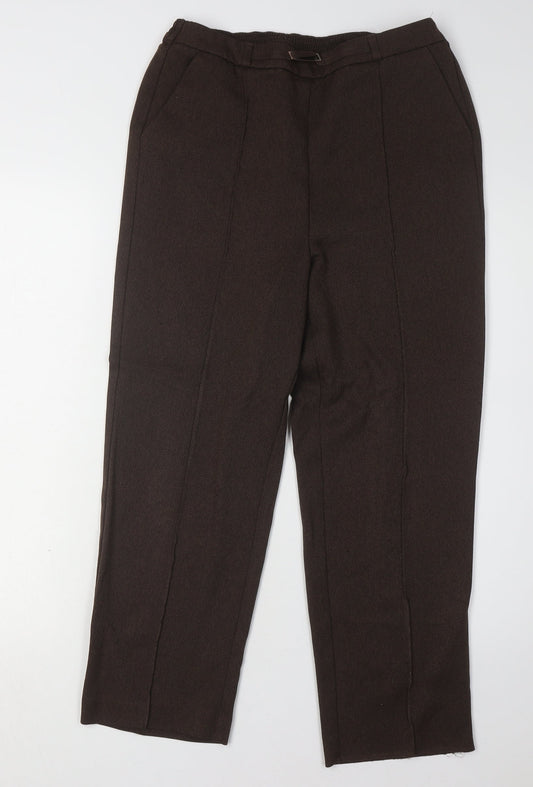 Womens UK Size 12 Honor Millburn Regular Fit Dress Pants Brown Trousers