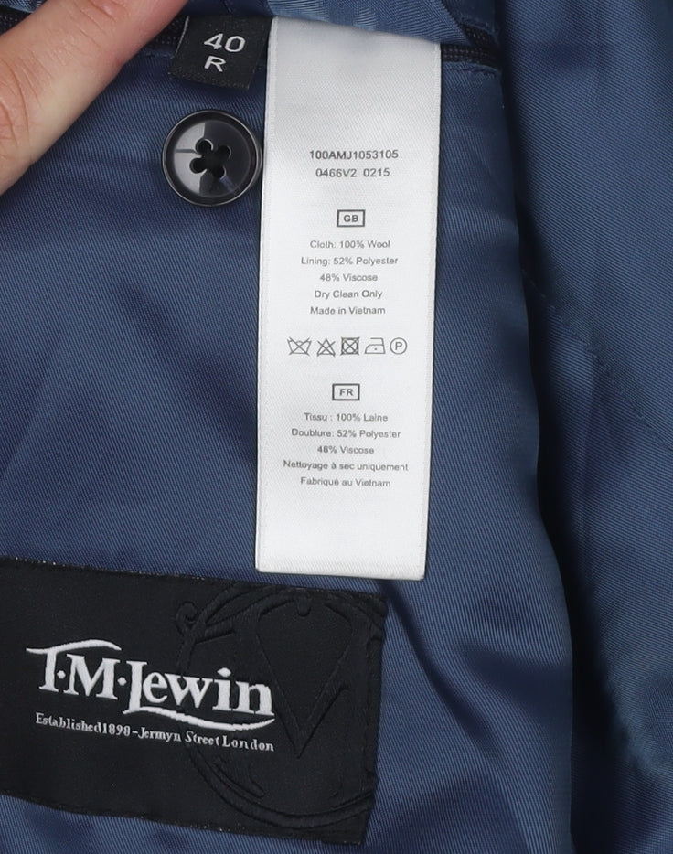 Mens UK Size 40 T.M.Lewin Regular Blue Suit Jacket