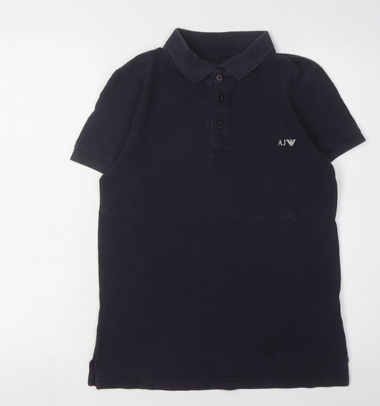 Unisex Adults UK Size M Armani Jeans Black Polo