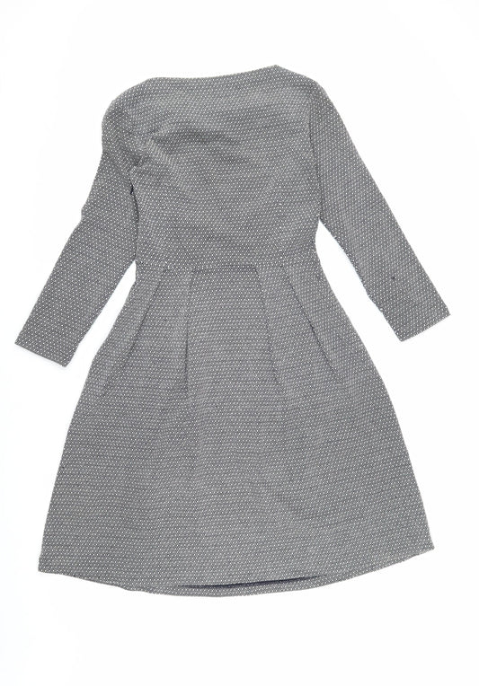 Hobbs Womens Grey Fit & Flare Dress Size 8