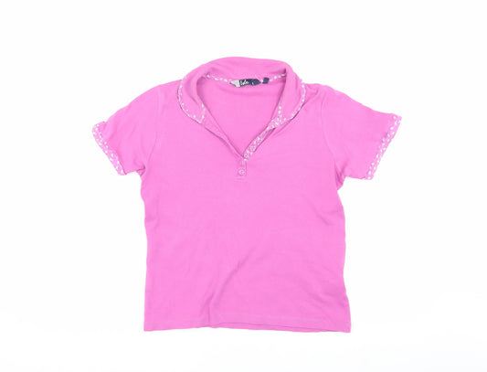 Womens UK Size S Isle Pink Basic Polo