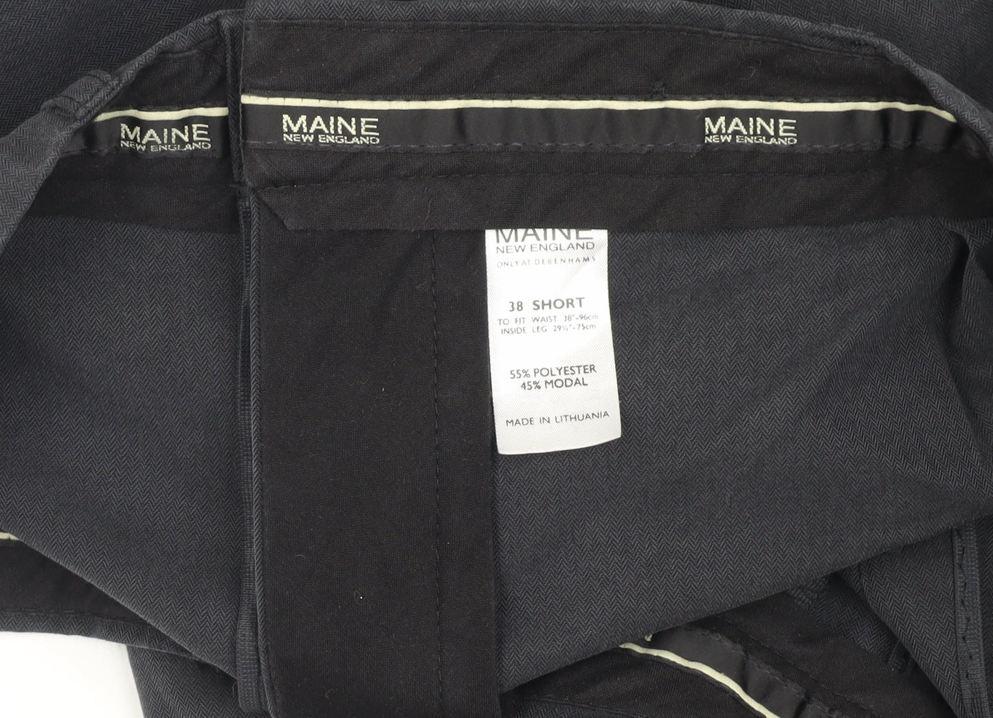 Maine New England Black Trousers, 38 S Men’s