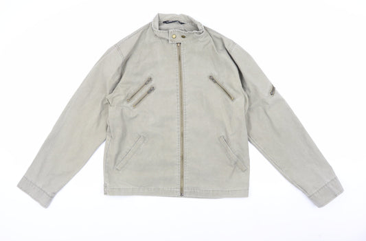 Mens UK Size M Fashion Union Beige Biker Coat