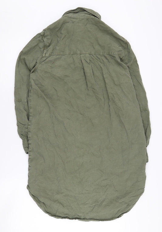 Marks and Spencer Women's Green Size 10 Button-Up Shirt