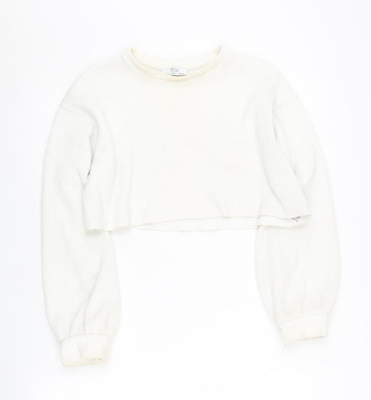 Womens UK Size 8 Bershka White Jumper