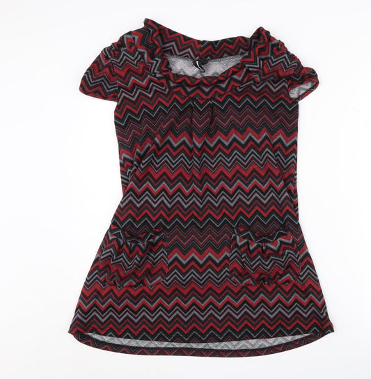 Izabel London Women’s Red Chevron Knit Dress Size 10