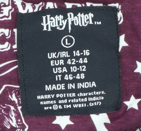 Womens UK Size L Harry Potter Purple T-Shirt