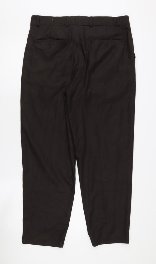 River Island Men's Black Regular Fit Trousers, Size 32