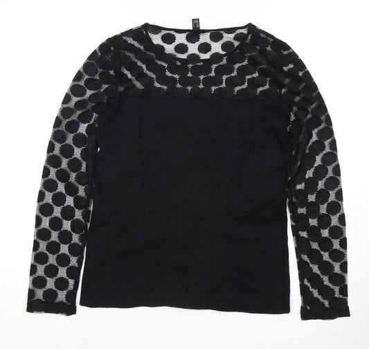 Womens UK Size 12 Mango Black Basic Blouse