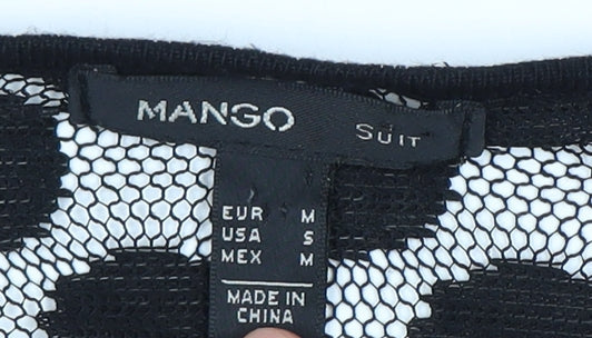 Womens UK Size 12 Mango Black Basic Blouse