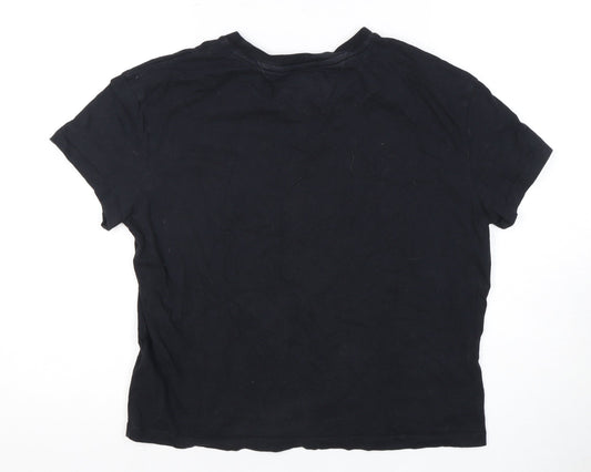 Womens UK Size S Tommy Jeans Black Basic T-Shirt