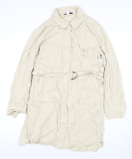 Womens UK Size 10 Topshop Beige Trench Coat