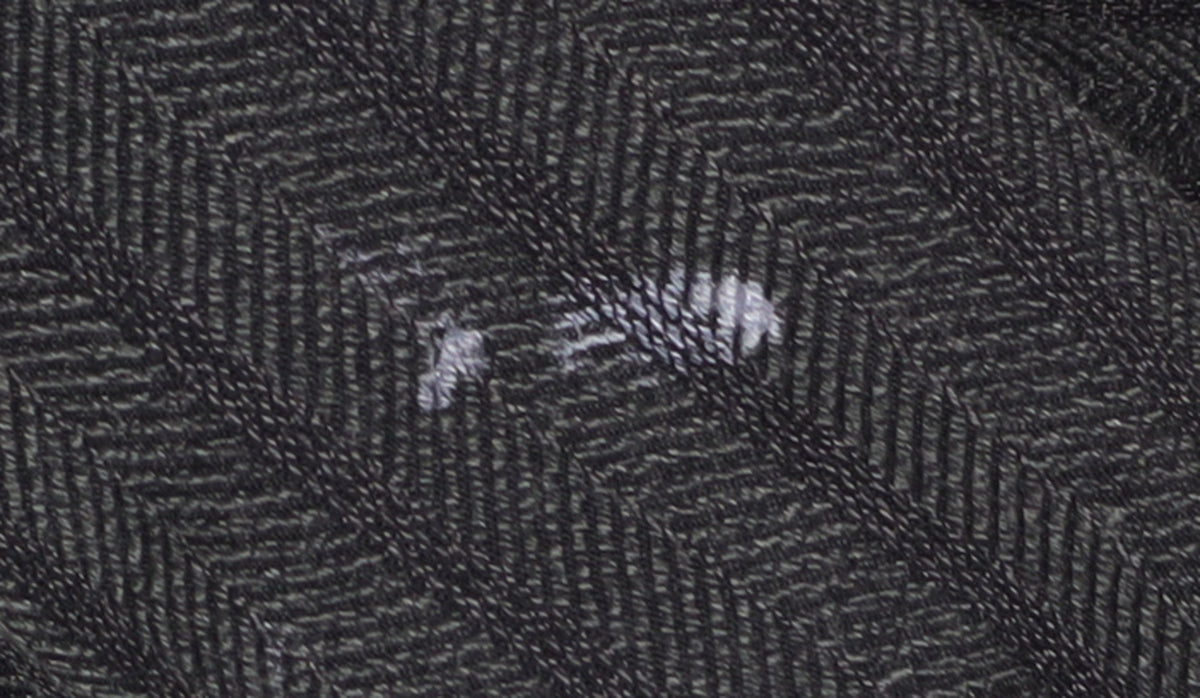 Brand and care label for Style by EWM Women's Black Herringbone Trousers, size 18