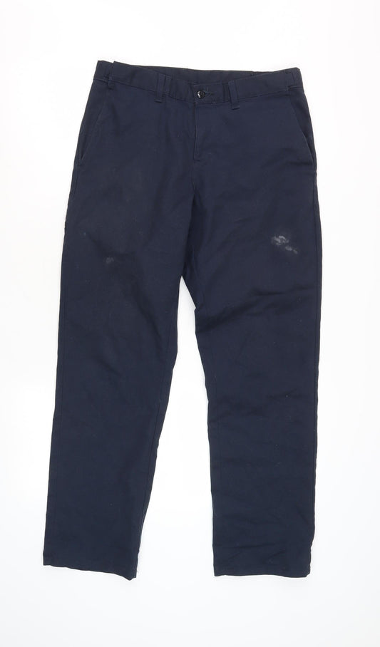 Additional front view of Dickies unisex blue straight leg casual trousers