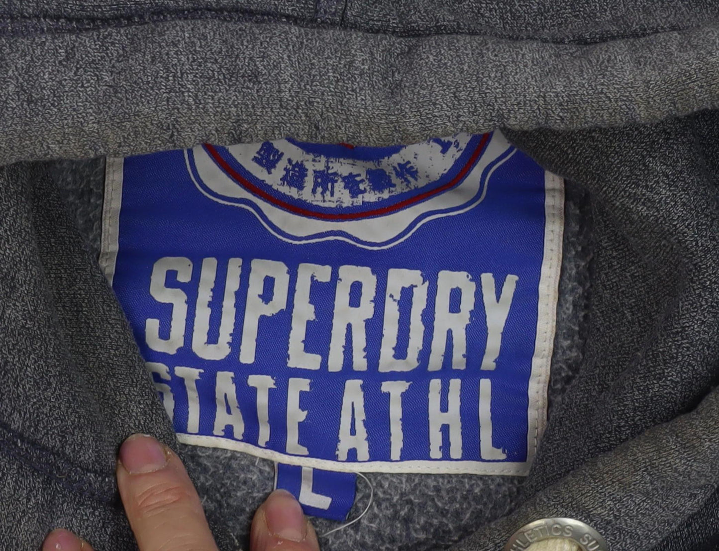 Superdry Men's Grey Pullover Hoodie L - Sport & Style