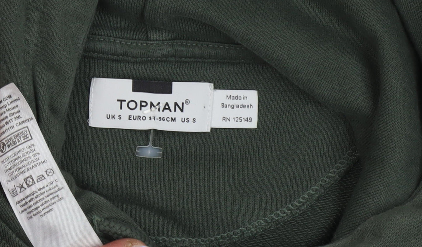 Topman Men's Green S Pullover Hoodie