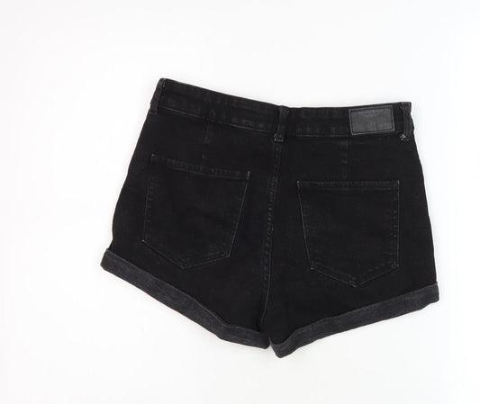 Bershka Black Denim Shorts - Size 10, Women's Casual Wear