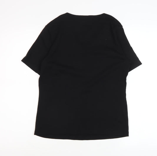 Womens UK Size S CC Black Basic T-Shirt