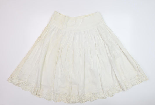 New Look Women's White A-Line Skirt UK 12 Patchwork