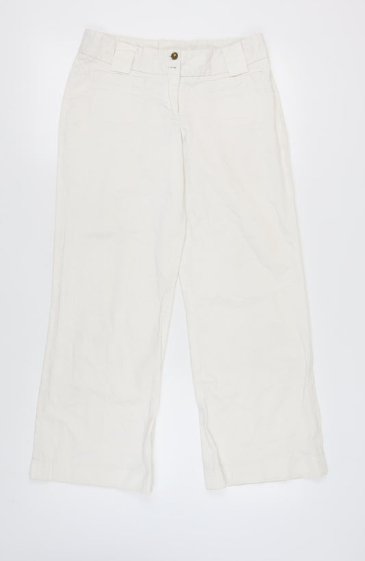Womens UK Size 12 Red Herring Regular Fit White Trousers