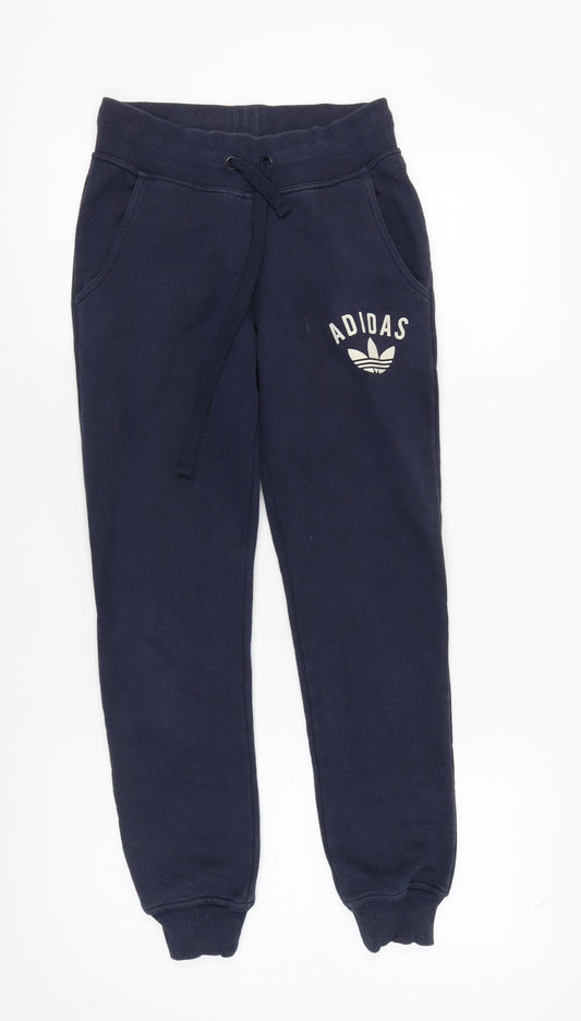 Additional front view of Adidas Women's Blue Jogger Trousers, size 8
