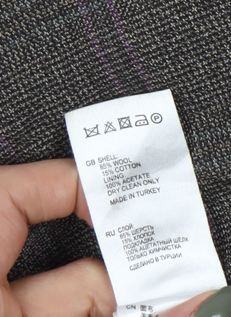 Reiss Men's Grey Check Dress Pants Size 34