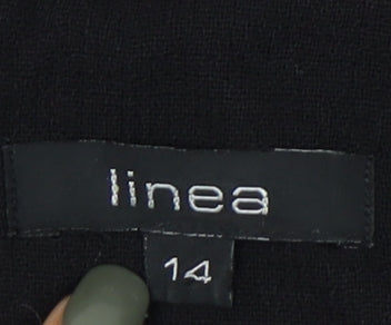 Linea Women's Black Wool Sheath Dress Size 14