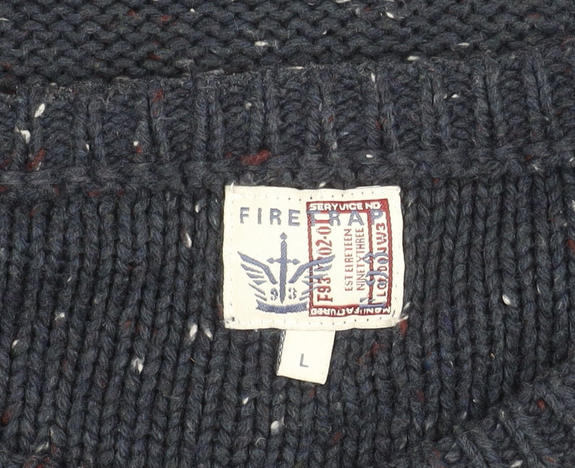 Firetrap Men's Blue Crew Neck Pullover Jumper L