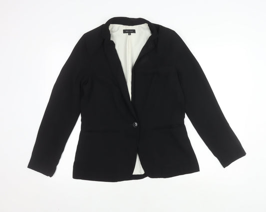 Additional front view of New Look Women's Black Blazer, size 10, Regular Fit