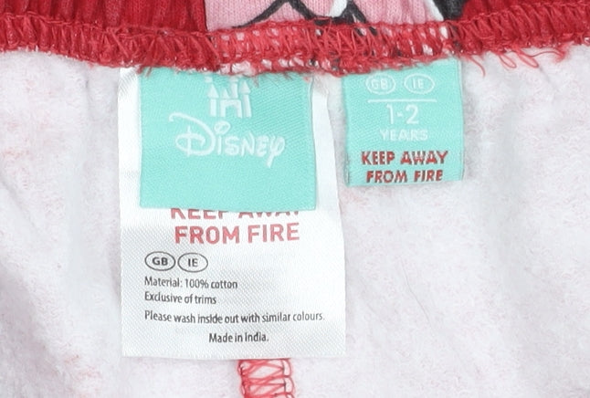 Disney Girls Red Minnie Mouse Sweater & Trousers Set 1-2 Years