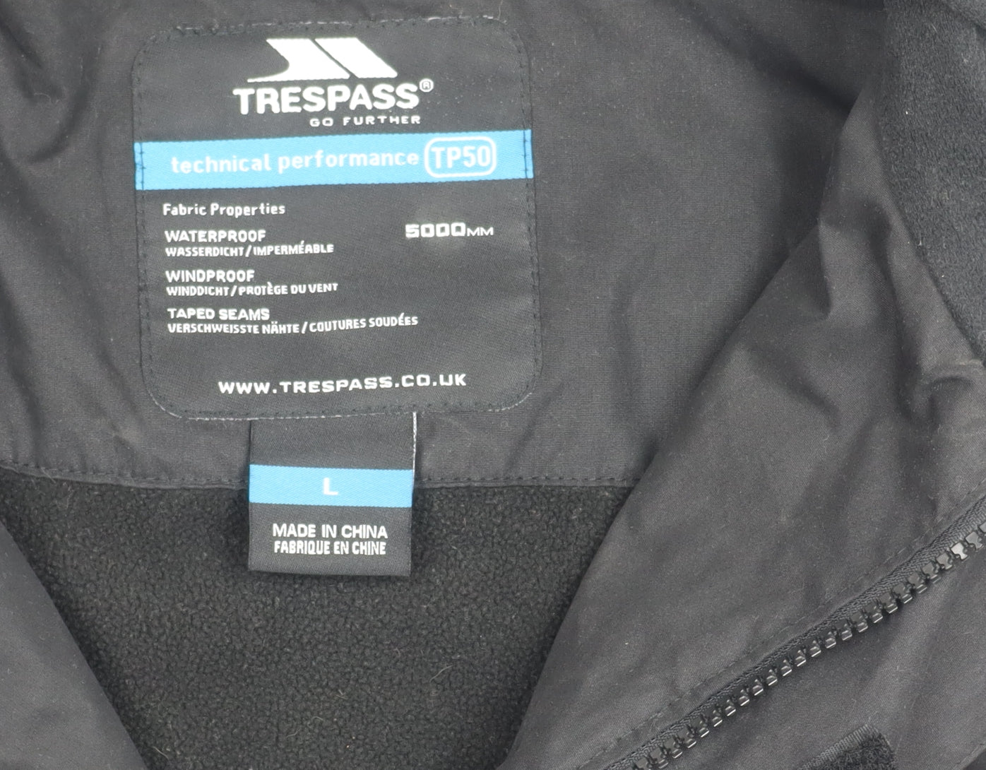 Mens UK Size L Trespass Black