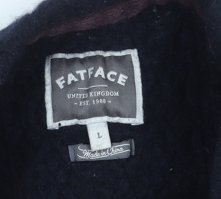 FatFace Men's Black Wool Pullover Jumper Size L