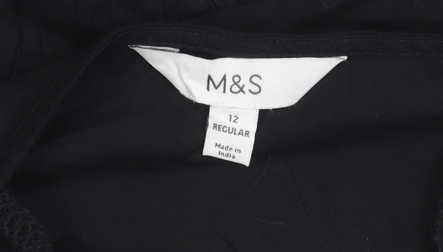 Womens UK Size 12 Marks and Spencer Black Basic Camisole