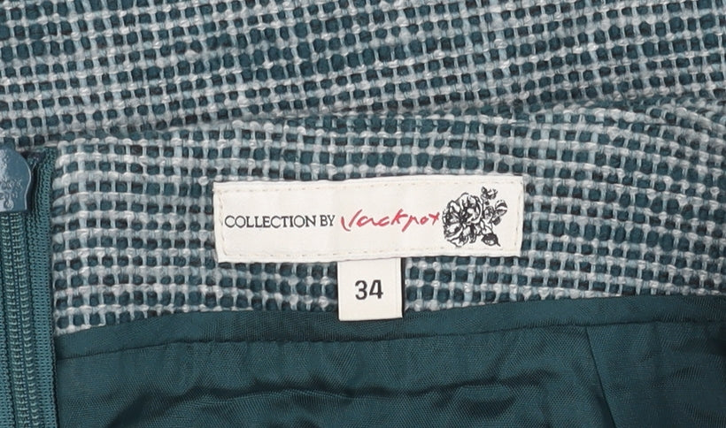 Collection by Lackrox Women's Blue Check Pencil Skirt, Size 6