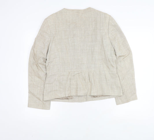 Viyella Women's Beige Linen Blazer Jacket Size 12