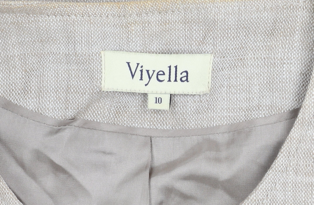 Viyella Women's Beige Linen Blazer Jacket Size 12