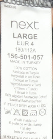 Next Men's Grey Polo Shirt, Size L, Short Sleeve Cotton