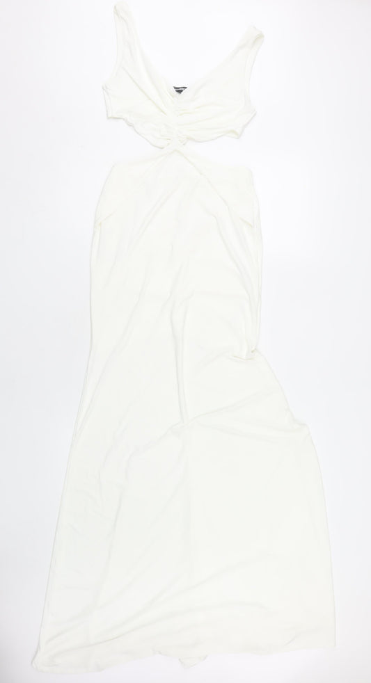 Additional front view of Missguided Women's White Long Bodycon Dress, size 10