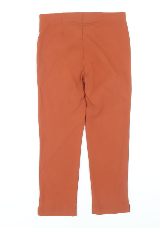 Womens UK Size 10 M&Co Regular Fit Straight Orange Trousers