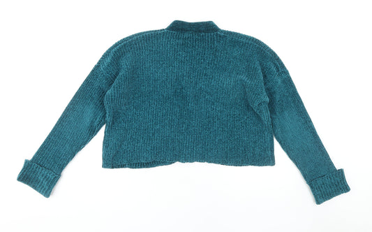 Womens UK Size M QED London Blue Cardigan Jumper