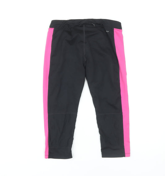 Nike Women's Black and Pink Leggings - M